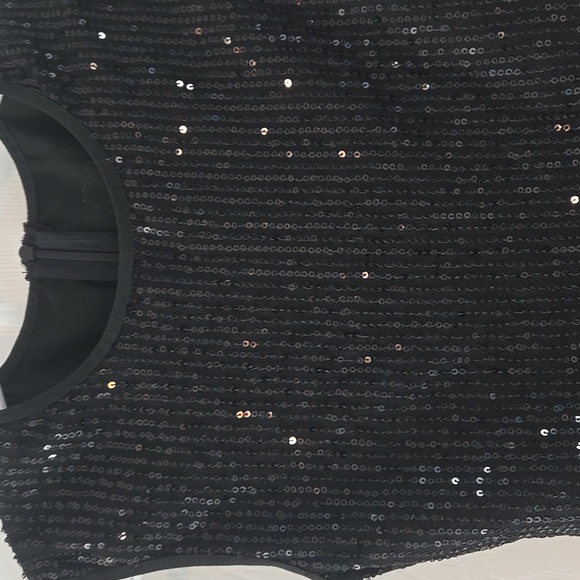 2/$10- Black sequined sleeveless bodysuit, size small - Picture 2 of 4